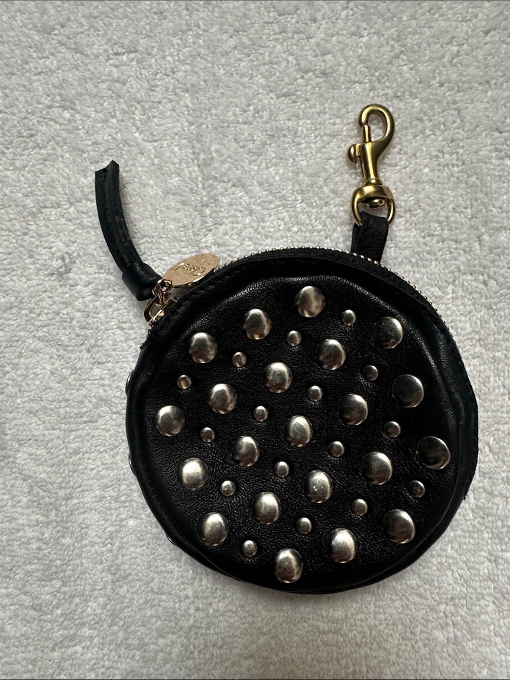 Clare V. Studded Black Mini Coin Pouch